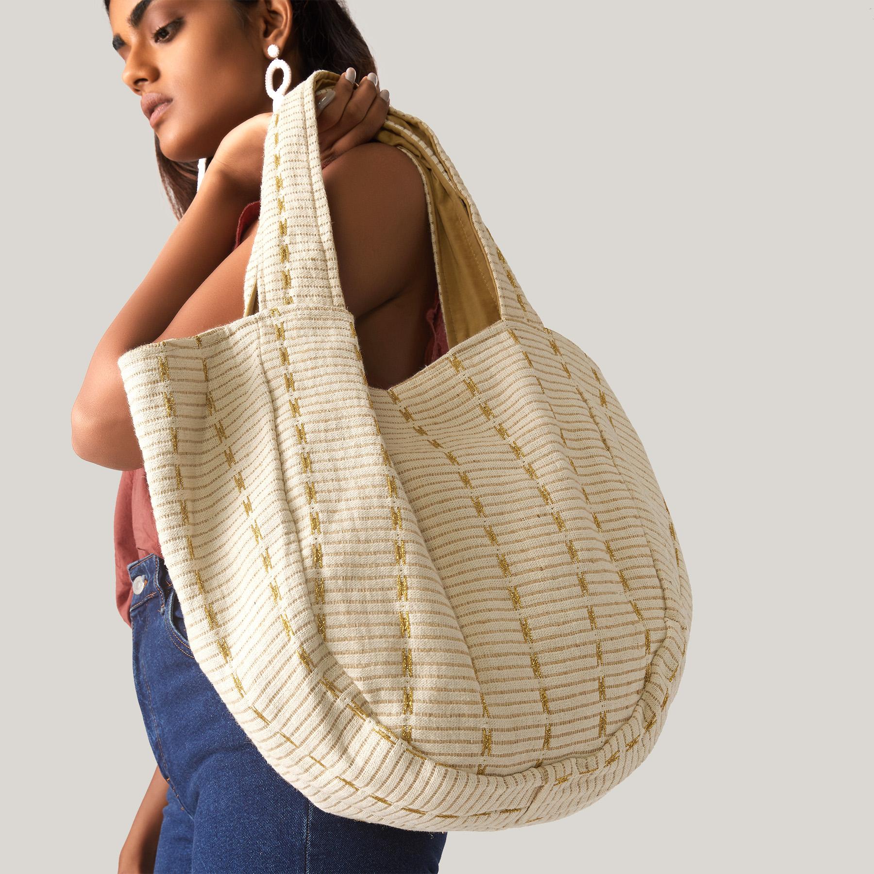 Ivory & Gold Tote