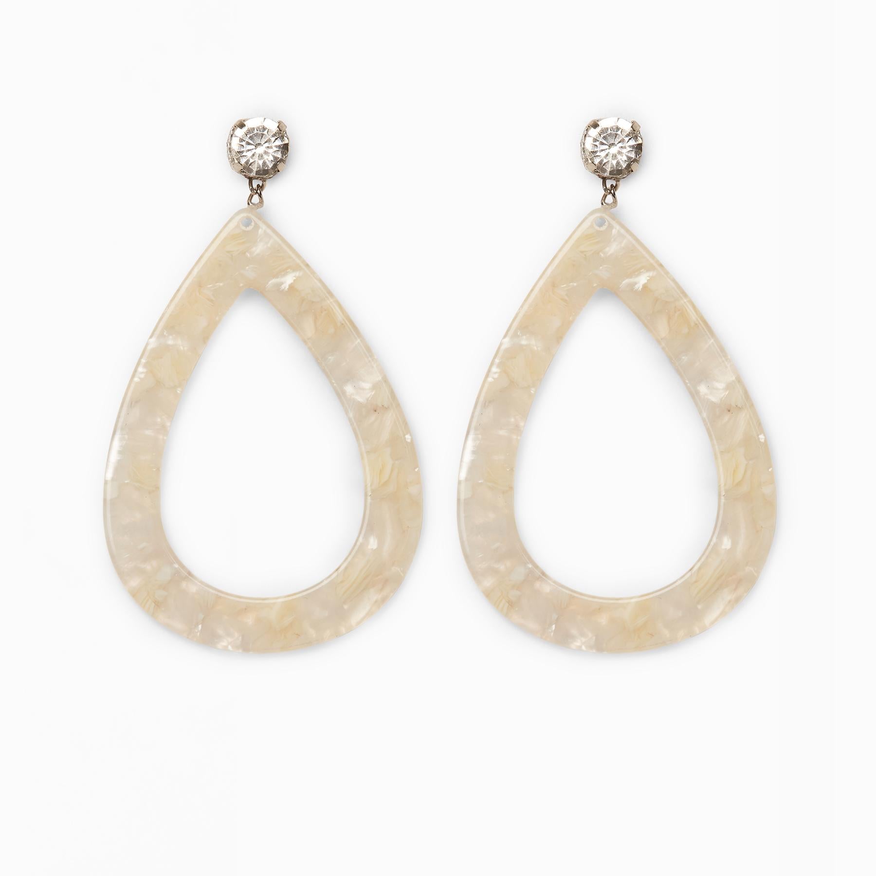 Ivory Resin Drop Earrings