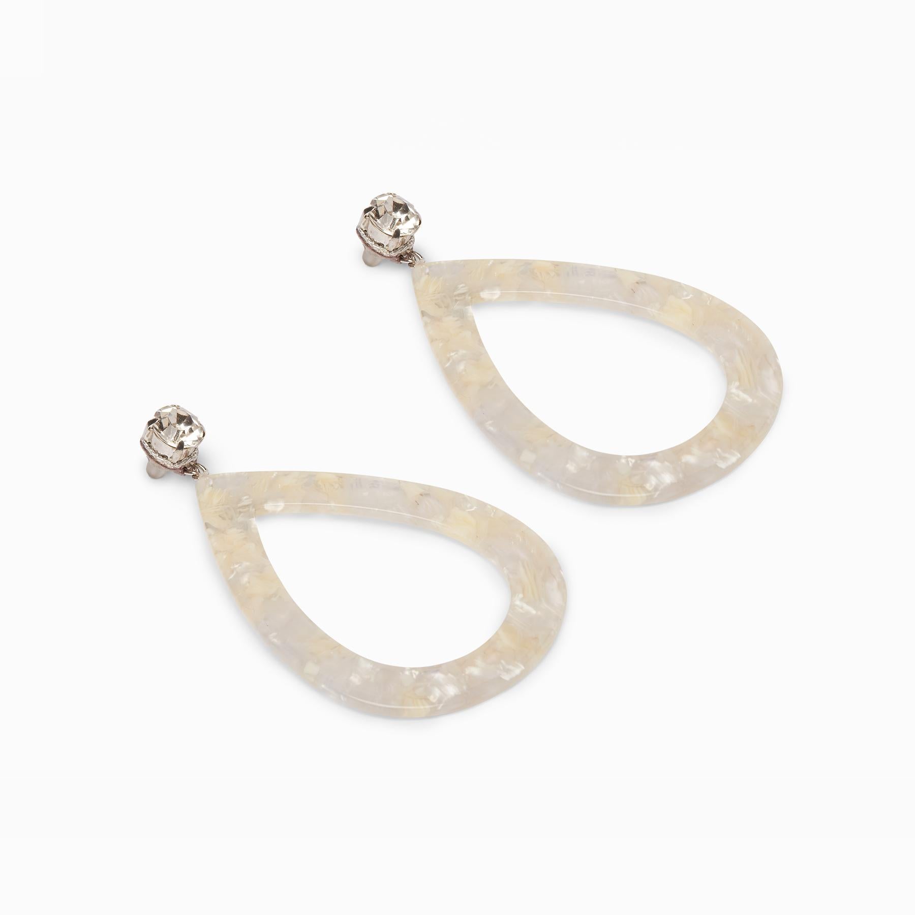 Ivory Resin Drop Earrings