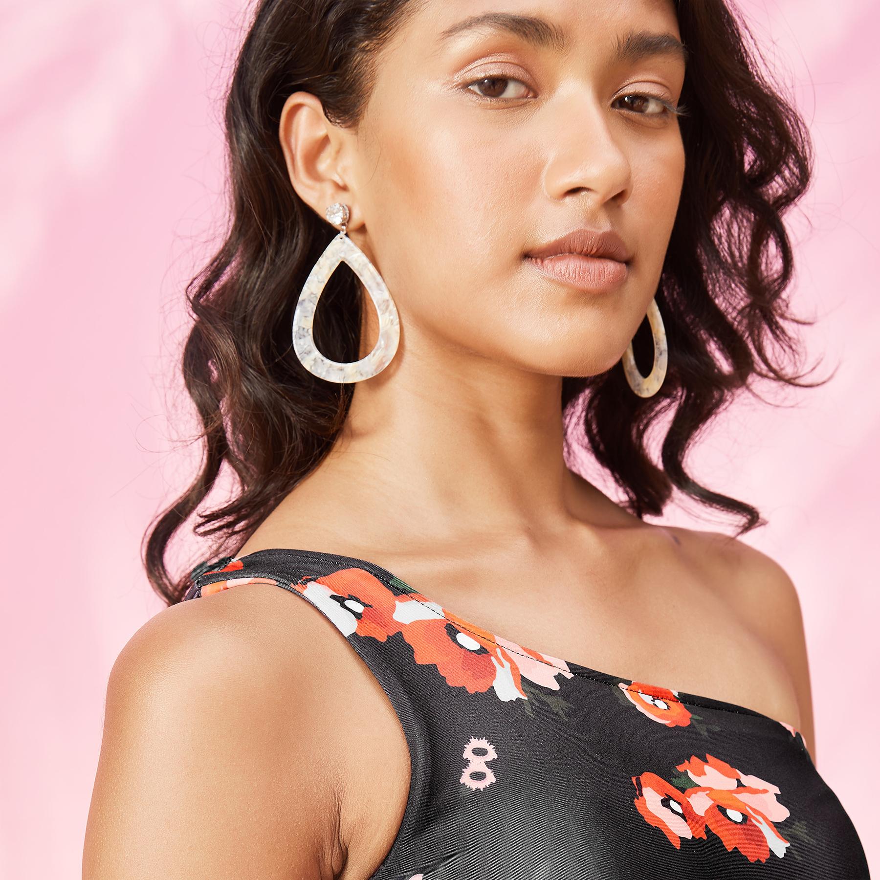 Ivory Resin Drop Earrings