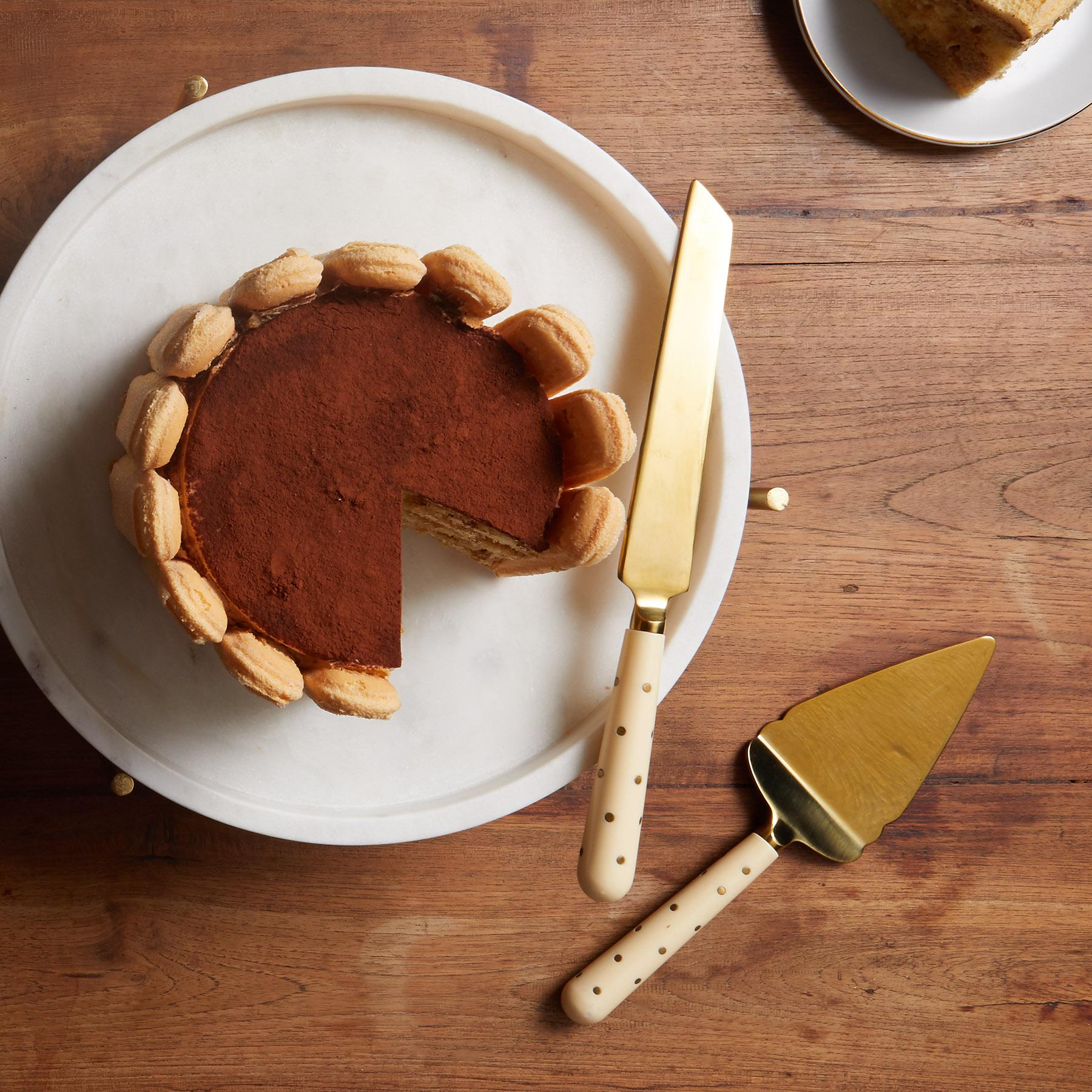 Ivory Studded Cake Serving Set