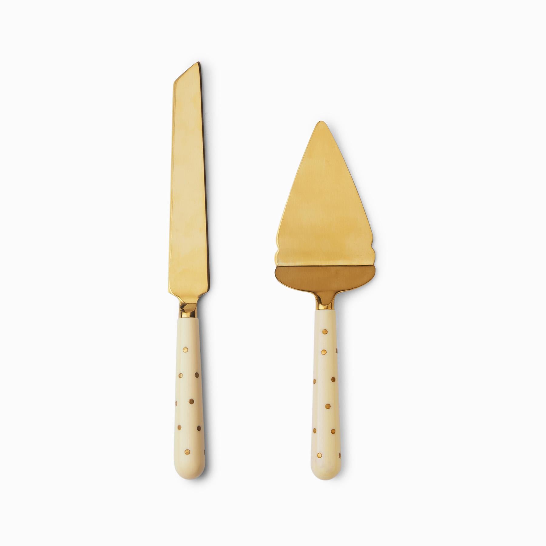 Ivory Studded Cake Serving Set