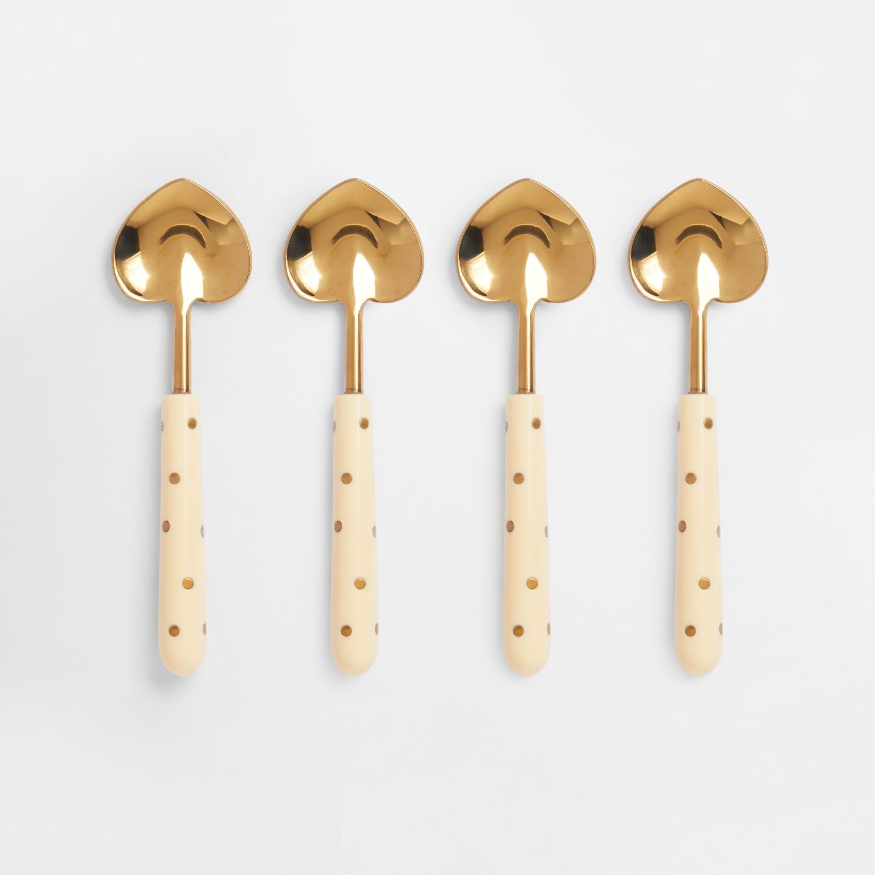 Ivory Studded Heart Spoons