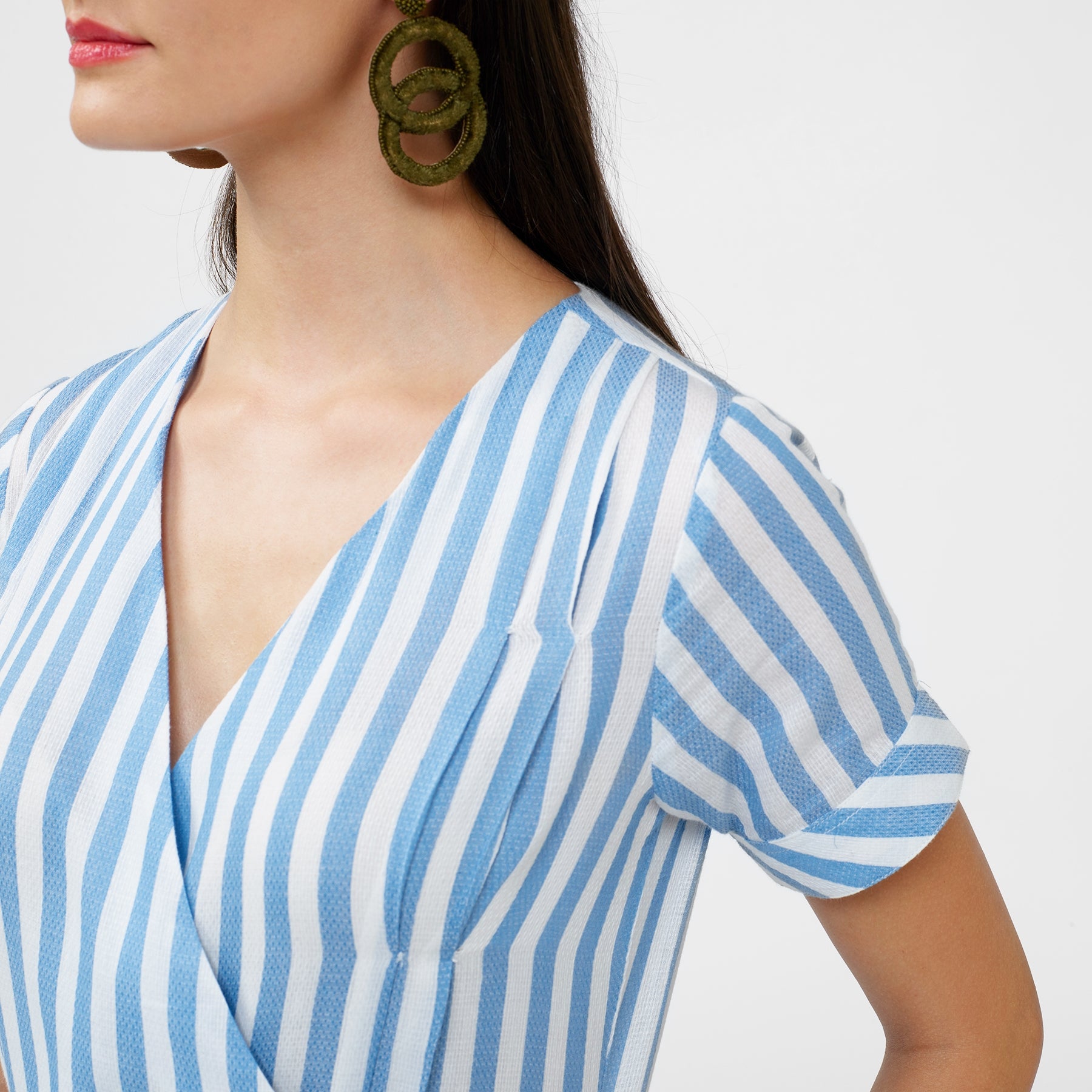 Ocean Striped Overlap Playsuit