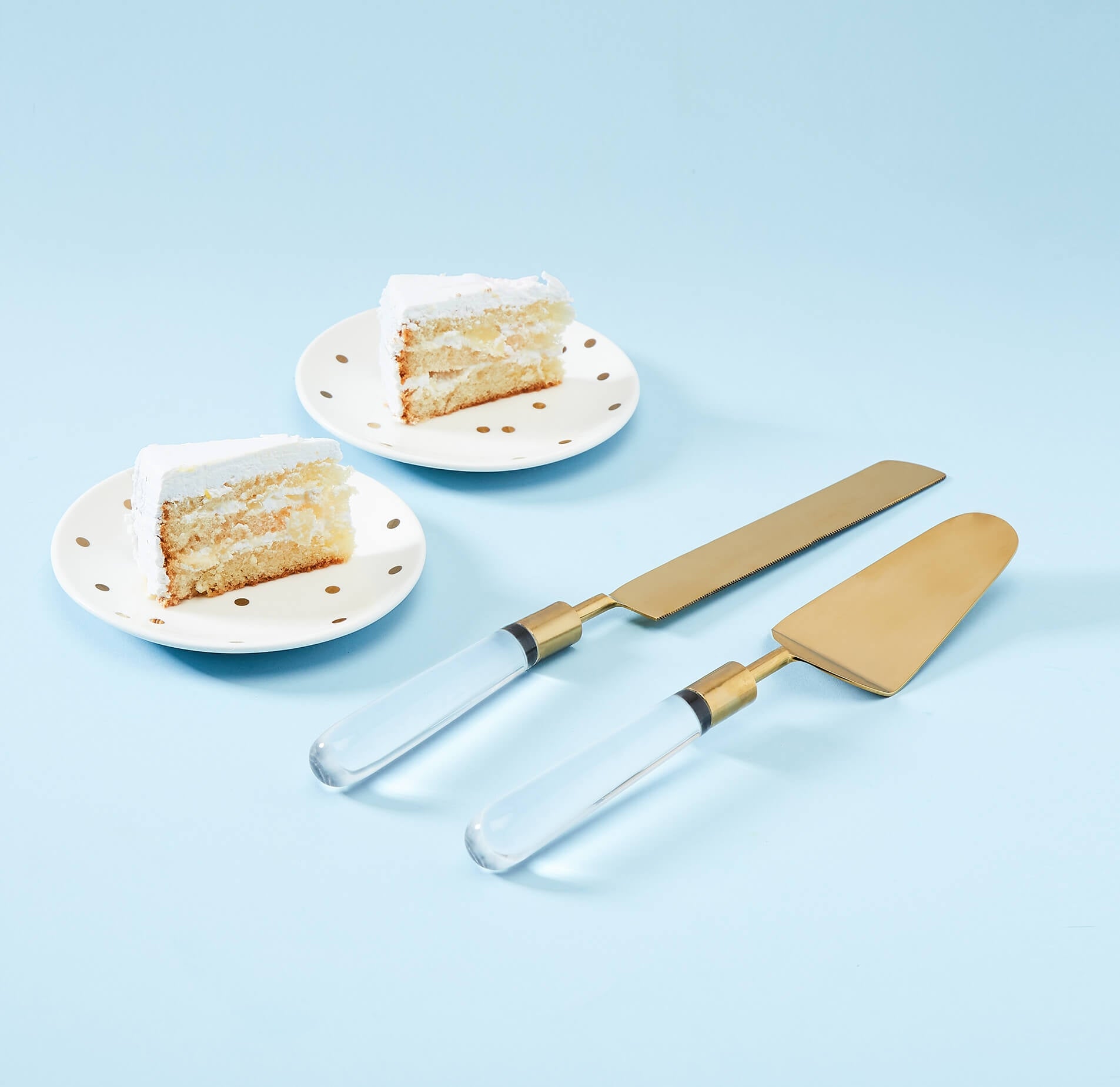 Acrylic & Gold Dessert Serving Set