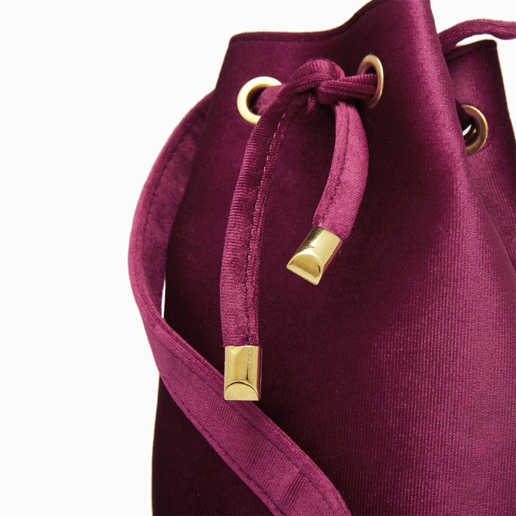 Magenta Velvet Bucket Bag