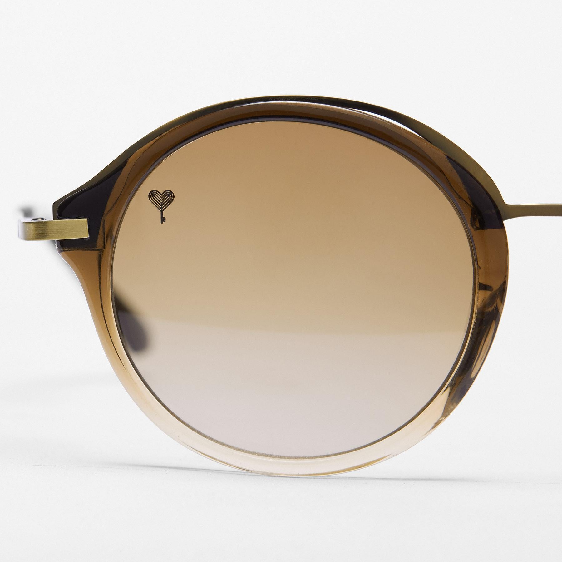 Mocha Ombre Round Sunglasses