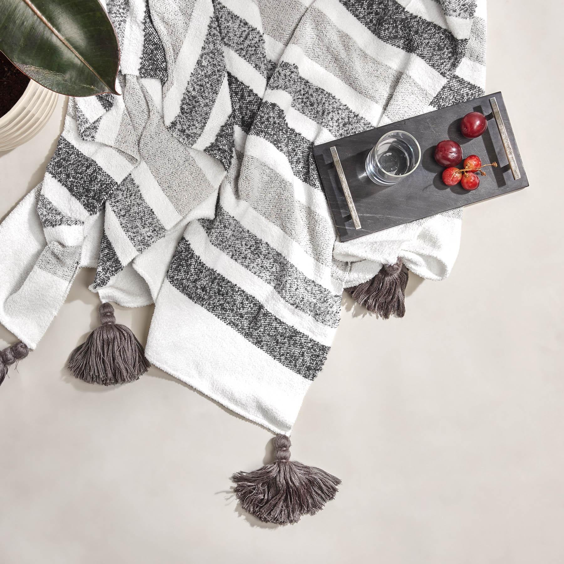 Monochrome Striped Throw