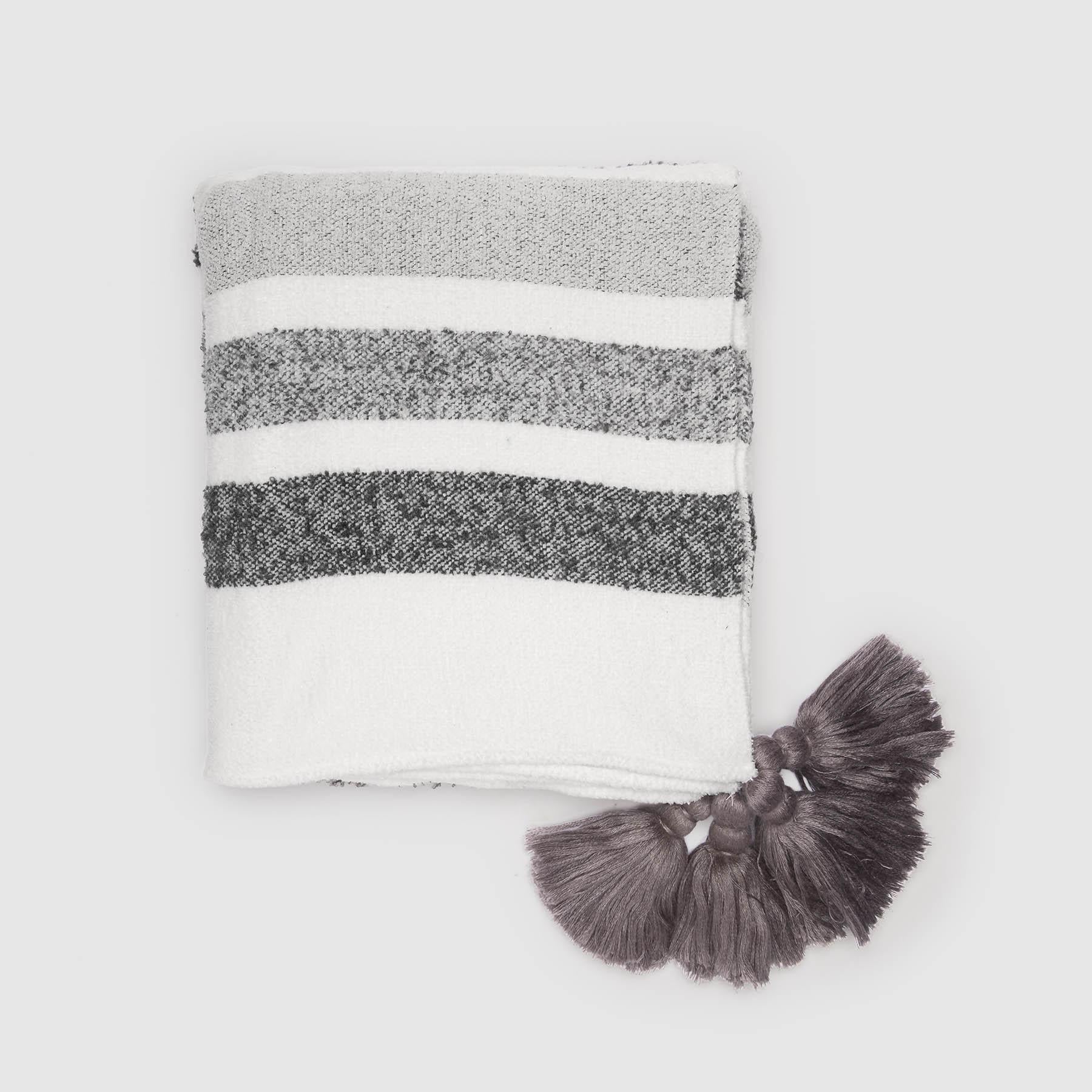 Monochrome Striped Throw