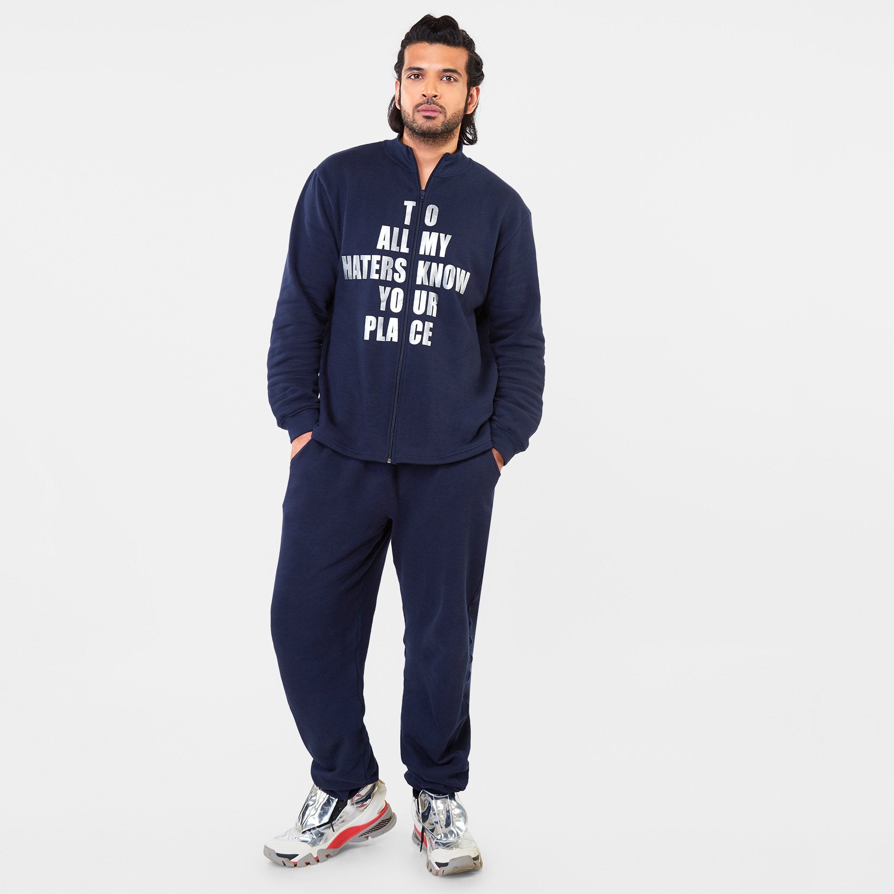 Navy Slogan Men's Tracksuit