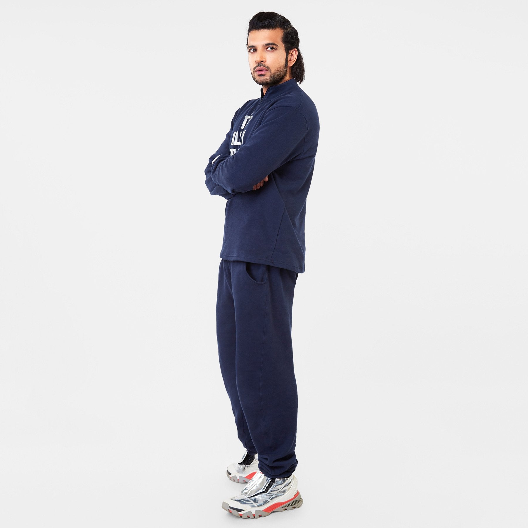 Navy Slogan Men's Tracksuit