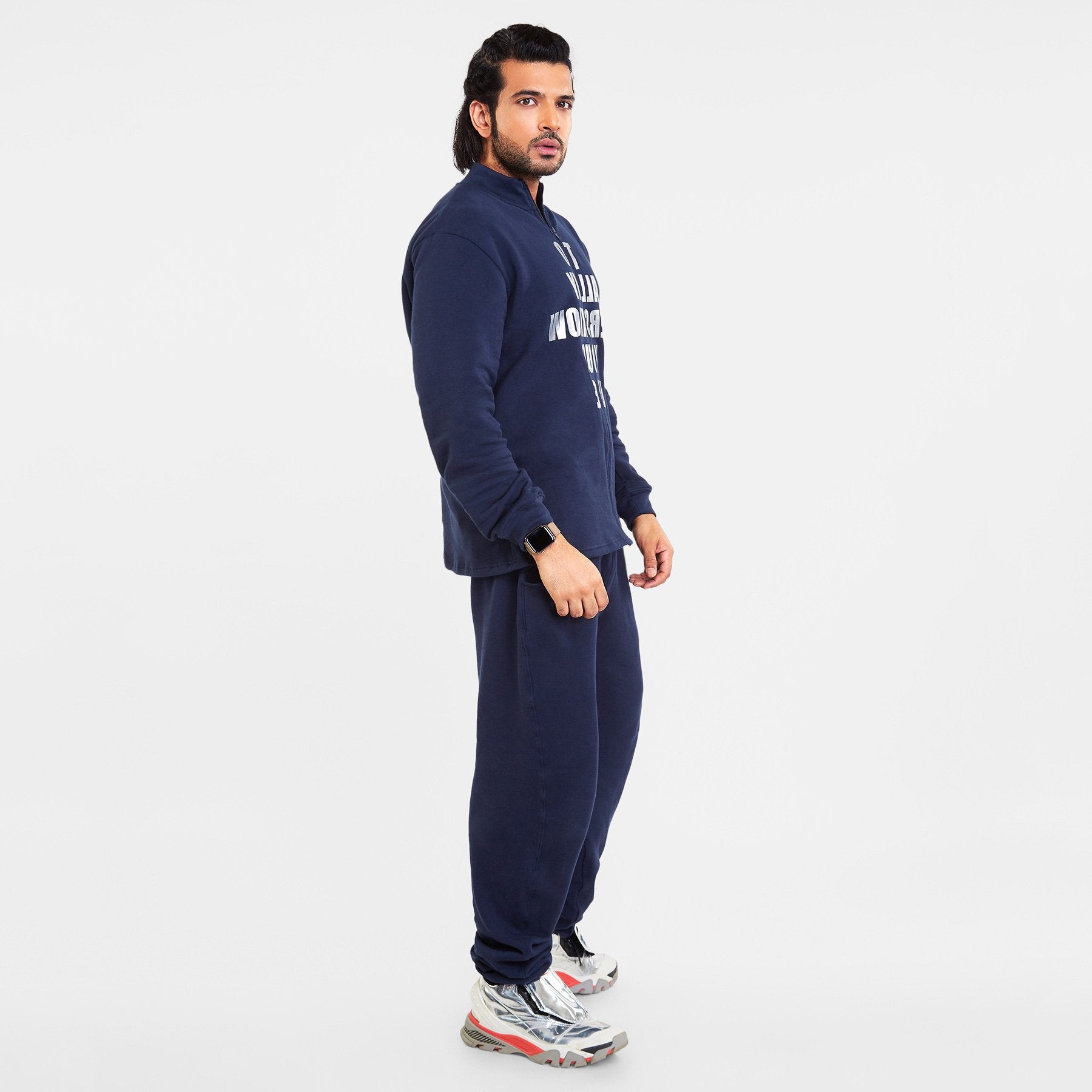 Navy Slogan Men's Tracksuit
