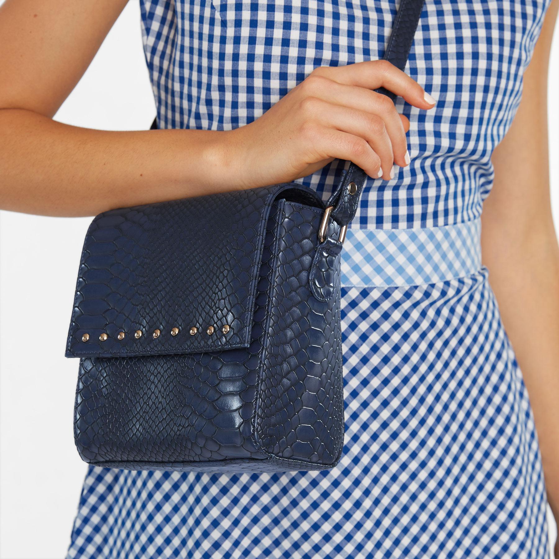 Navy Textured Studded Sling