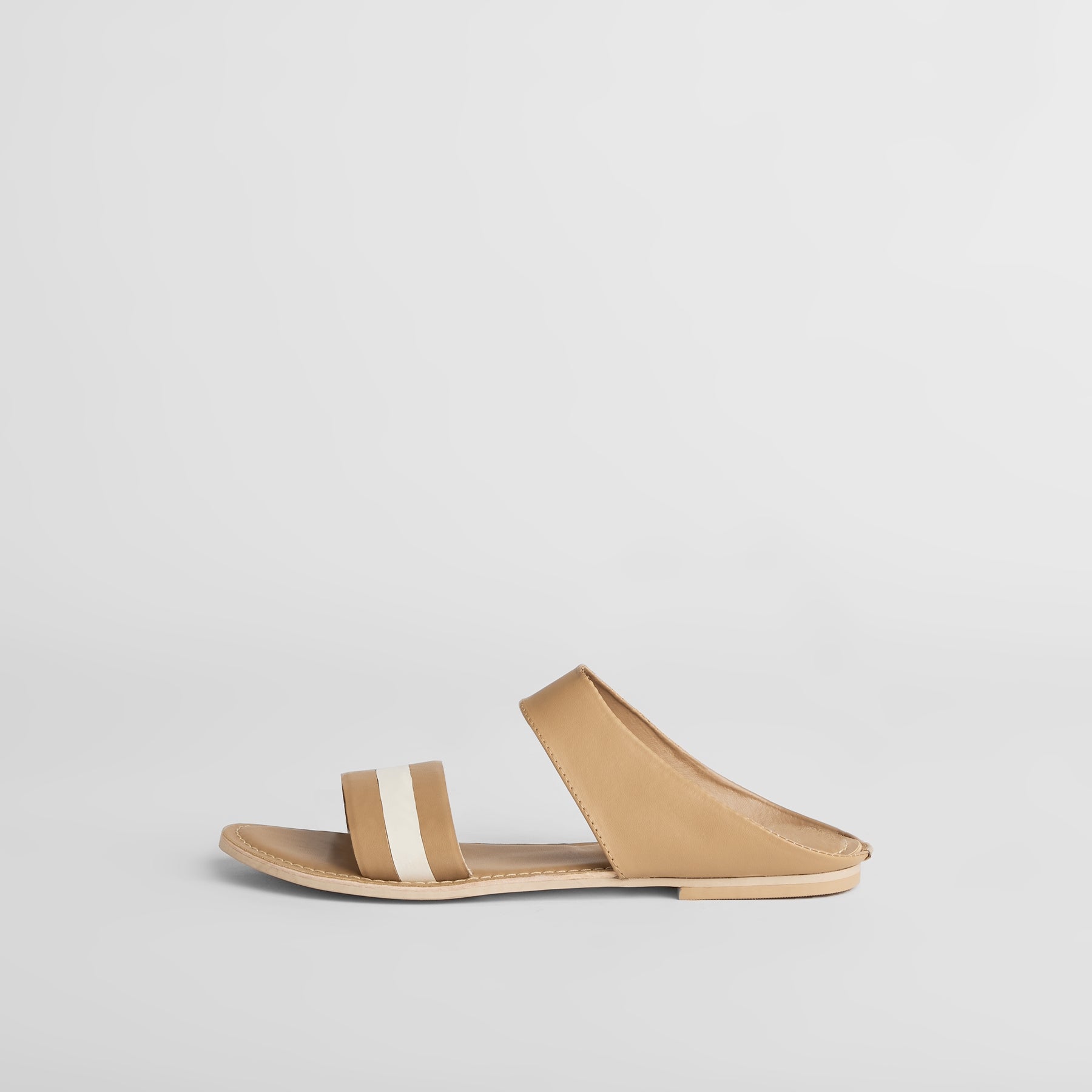 Nude & White Stripe Sandals