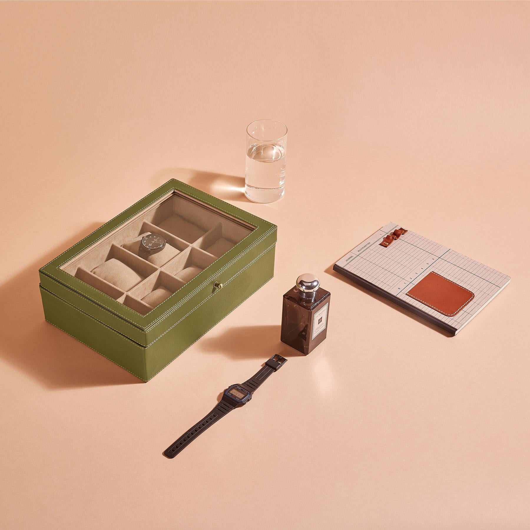 Olive Leather Watch Case