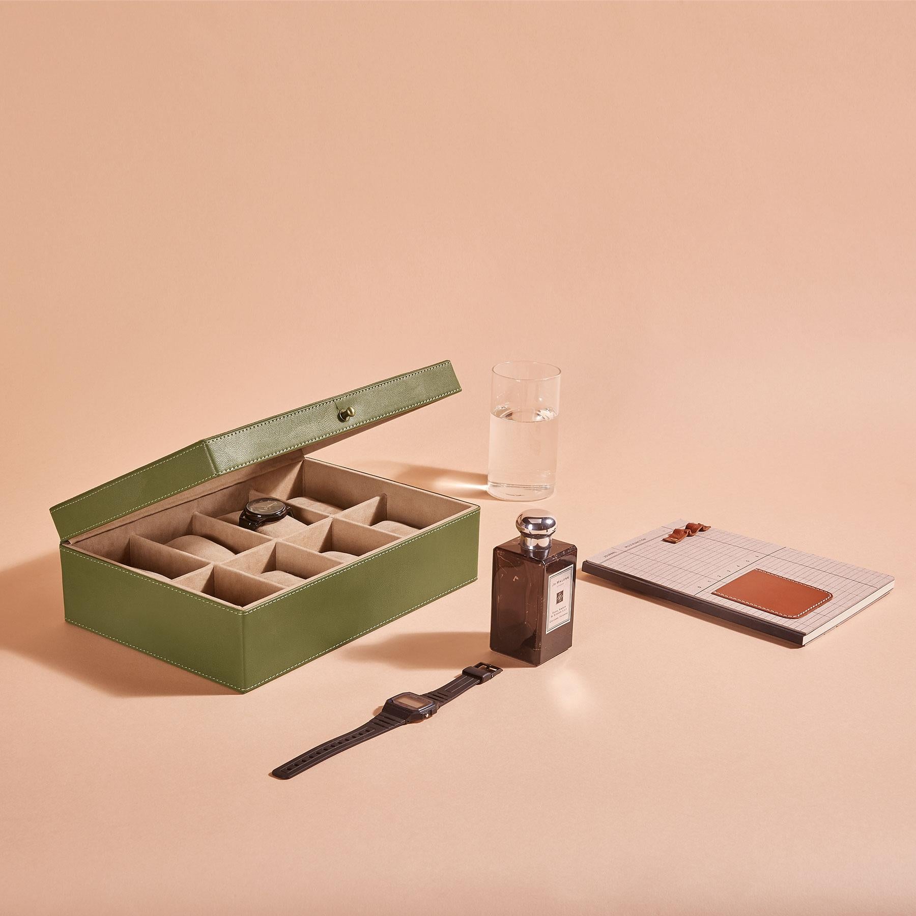 Olive Leather Watch Case