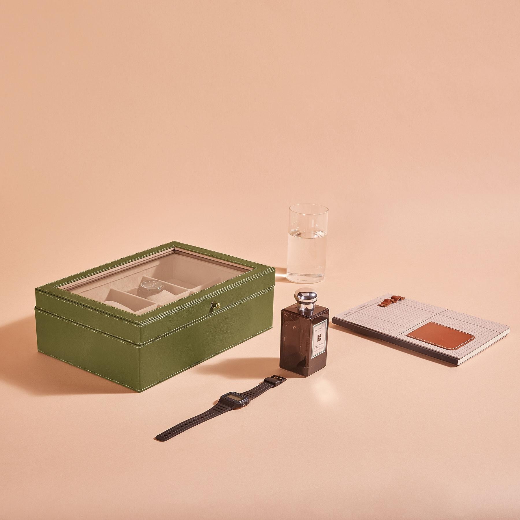 Olive Leather Watch Case