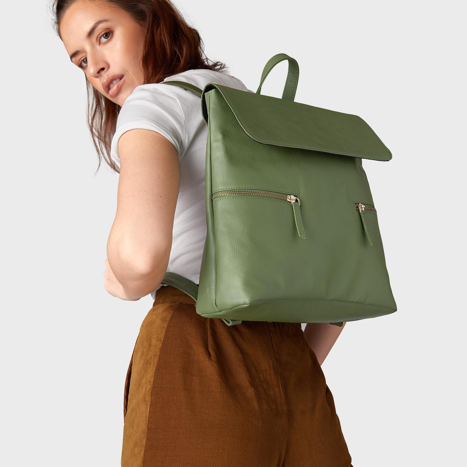 Olive Zipper Backpack