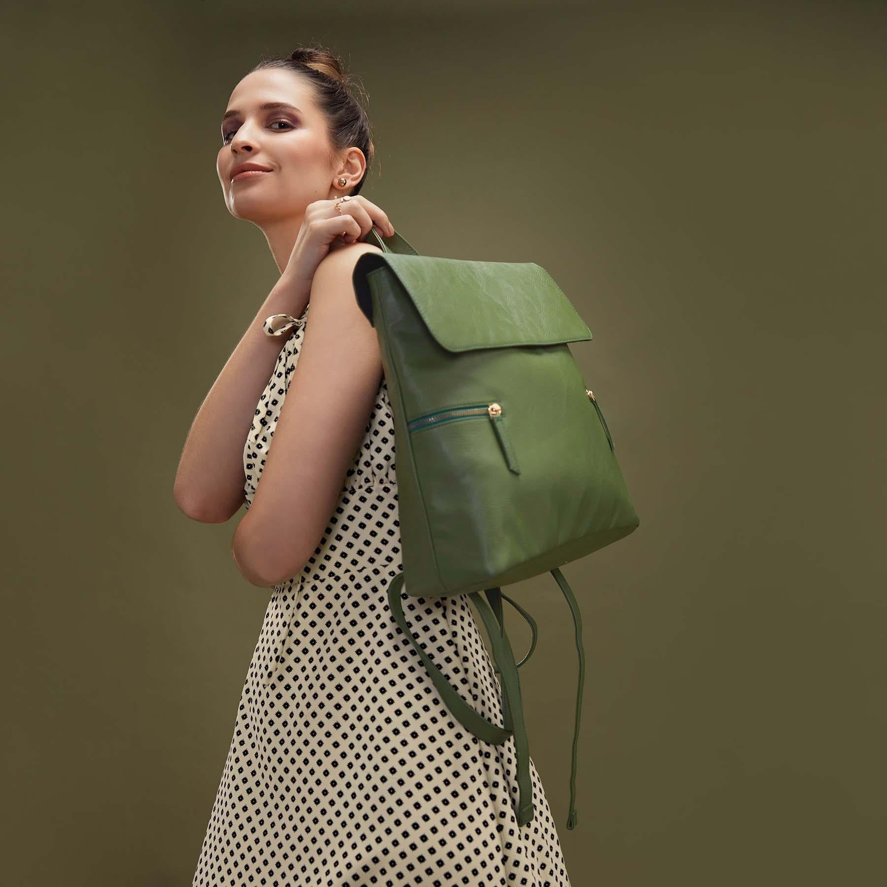 Olive Zipper Backpack