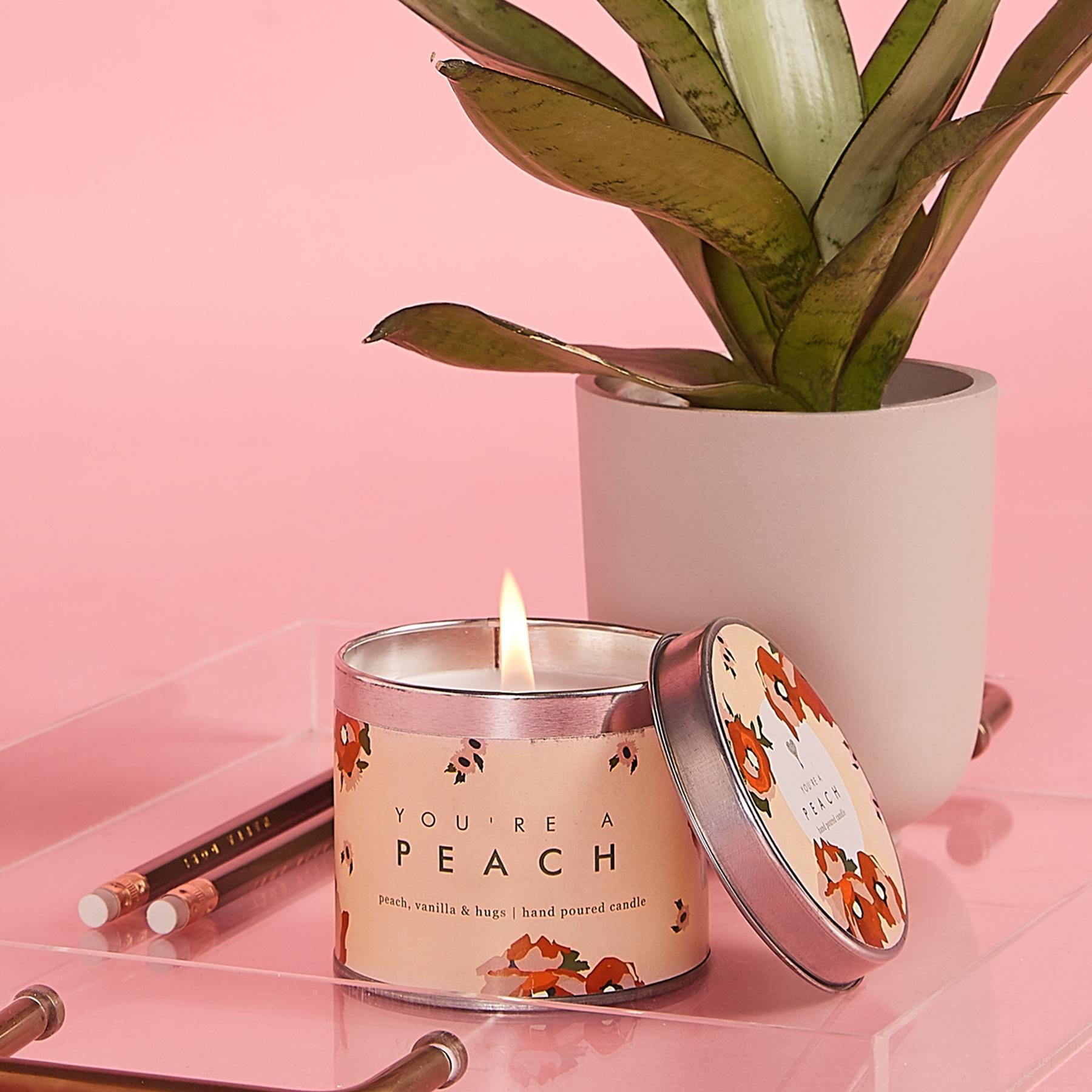 Peach Candle Tin