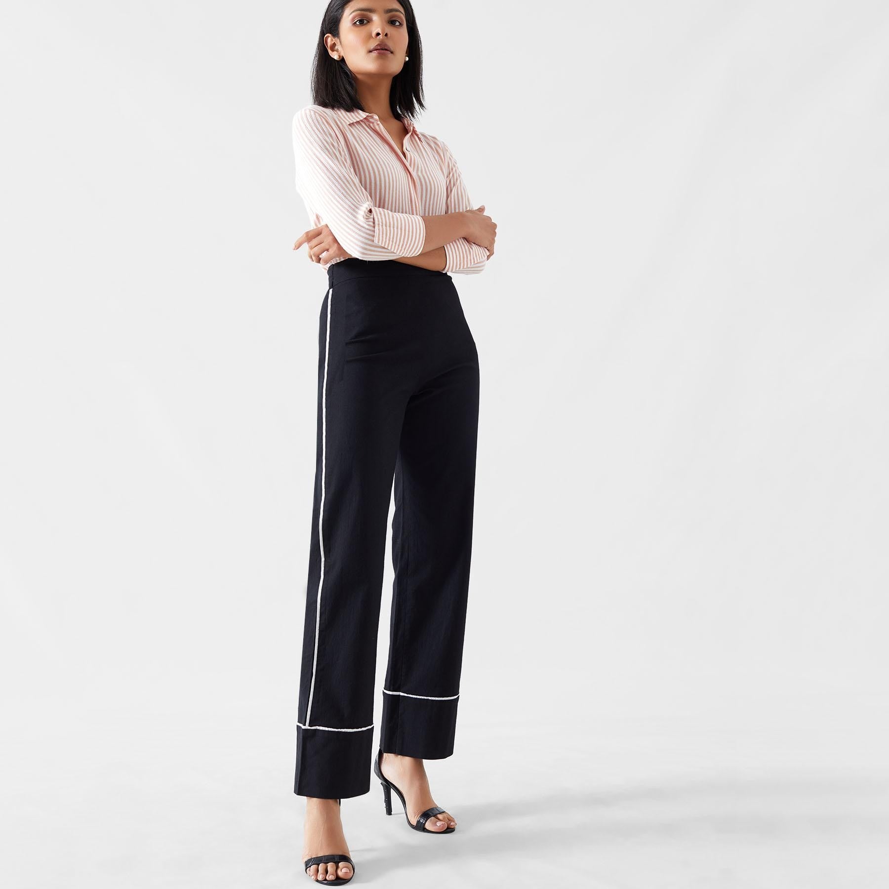 Monochrome High Waist Pants