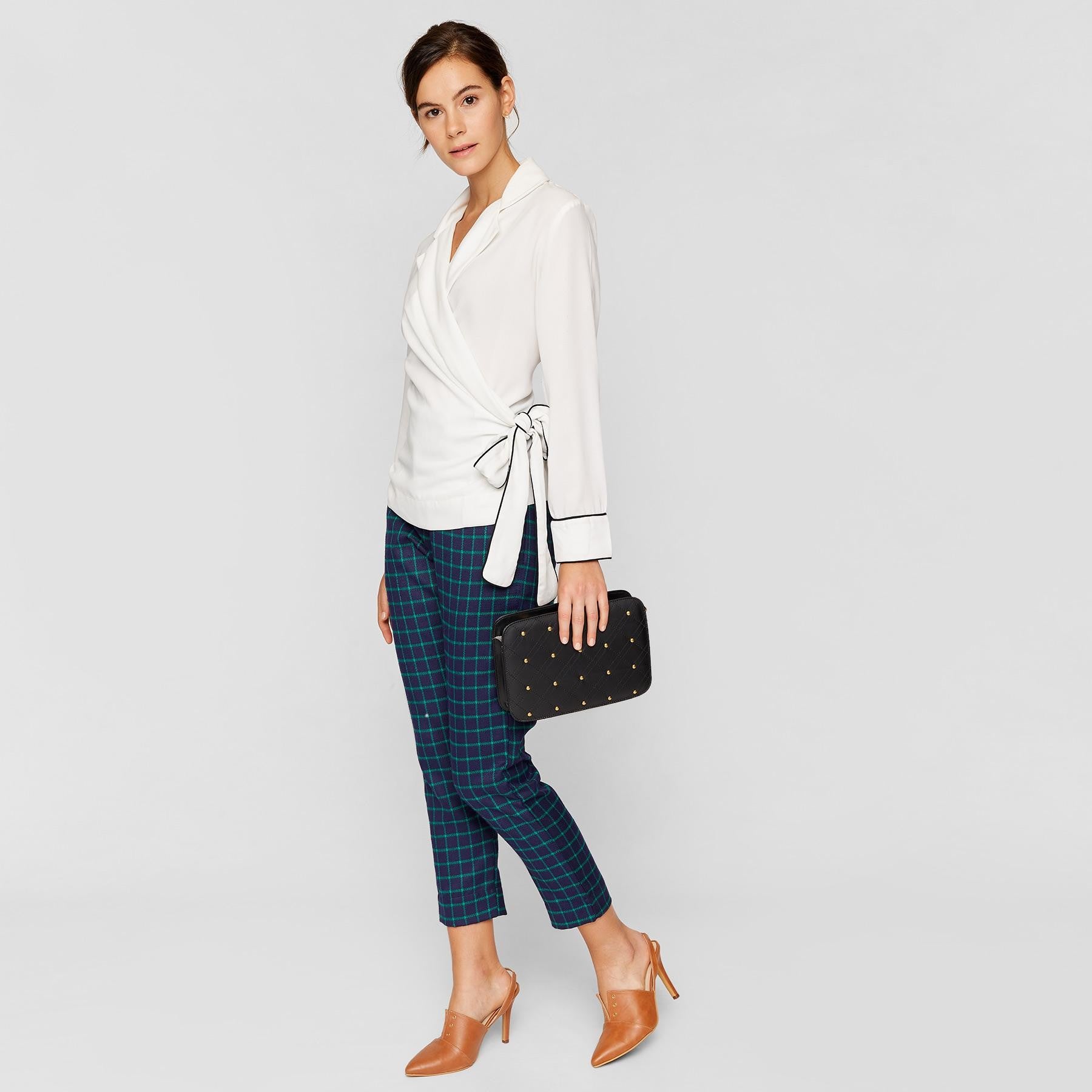 Navy & Emerald Plaid Pants