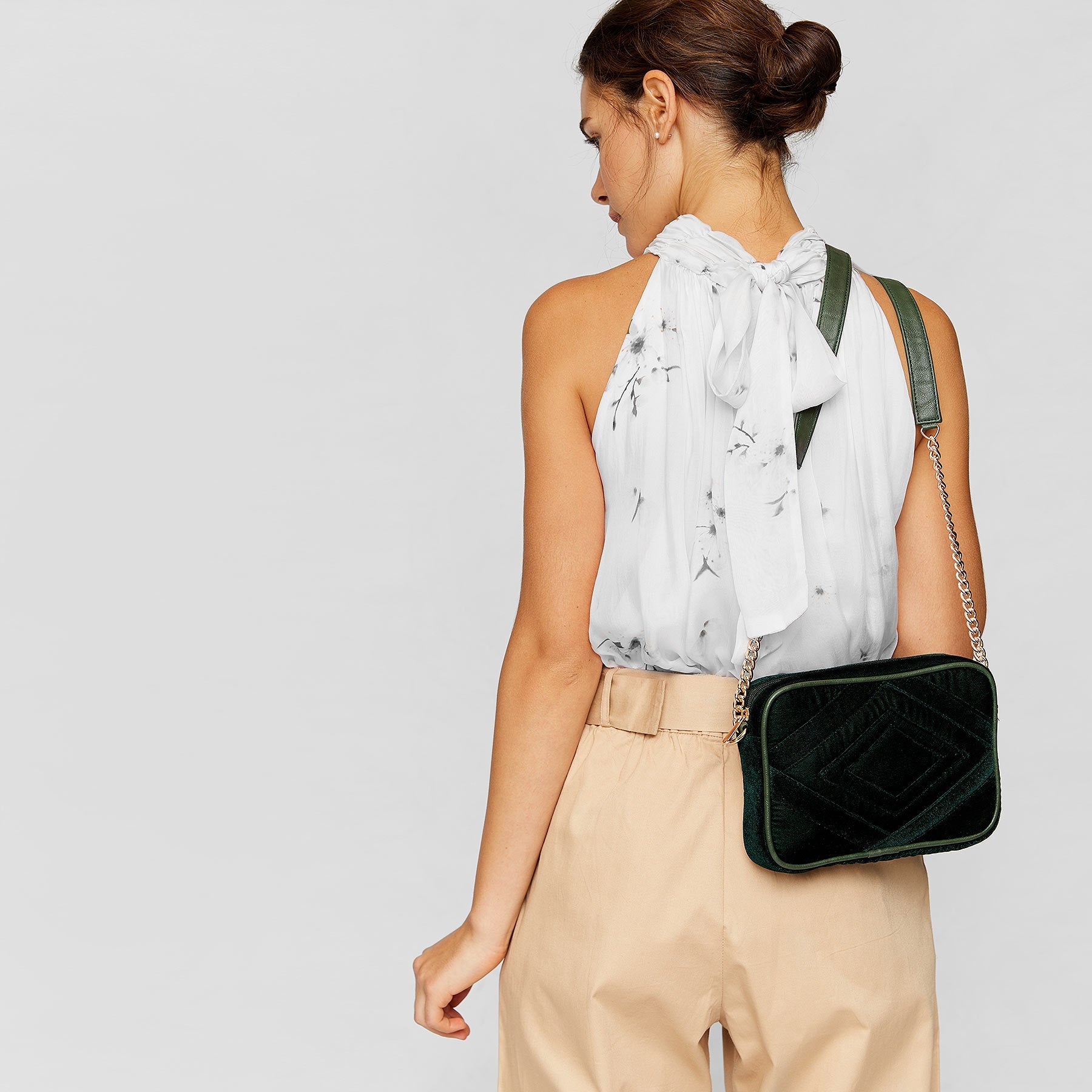 Emerald Velvet Rectangle Sling-Free