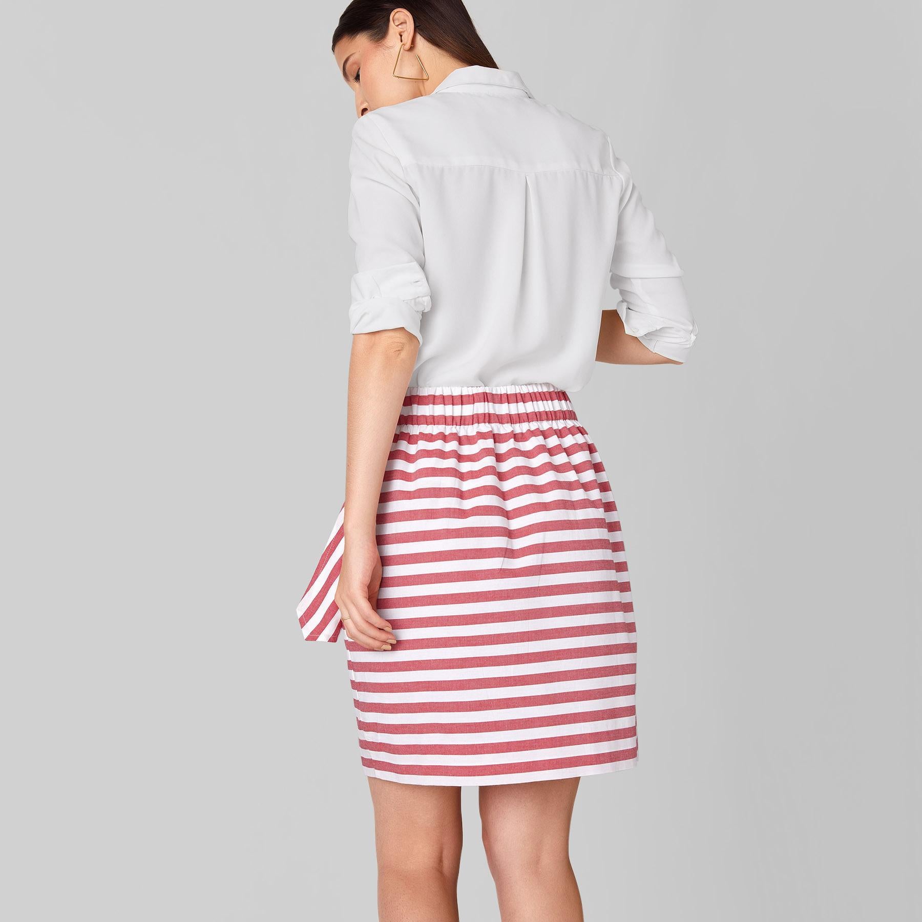 Scarlet Striped Overlap Skirt