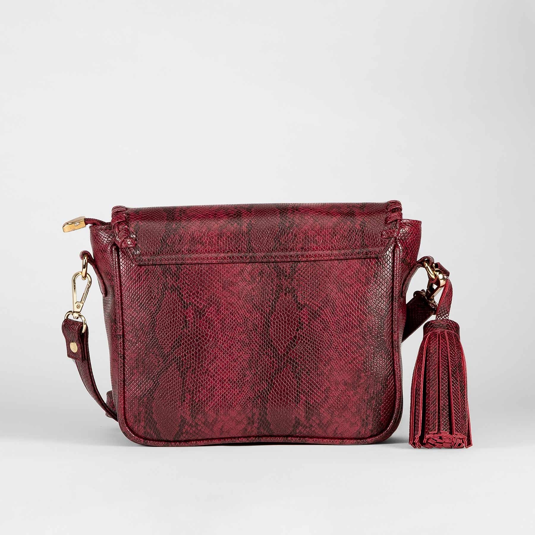 Crimson Textured Tassel Sling