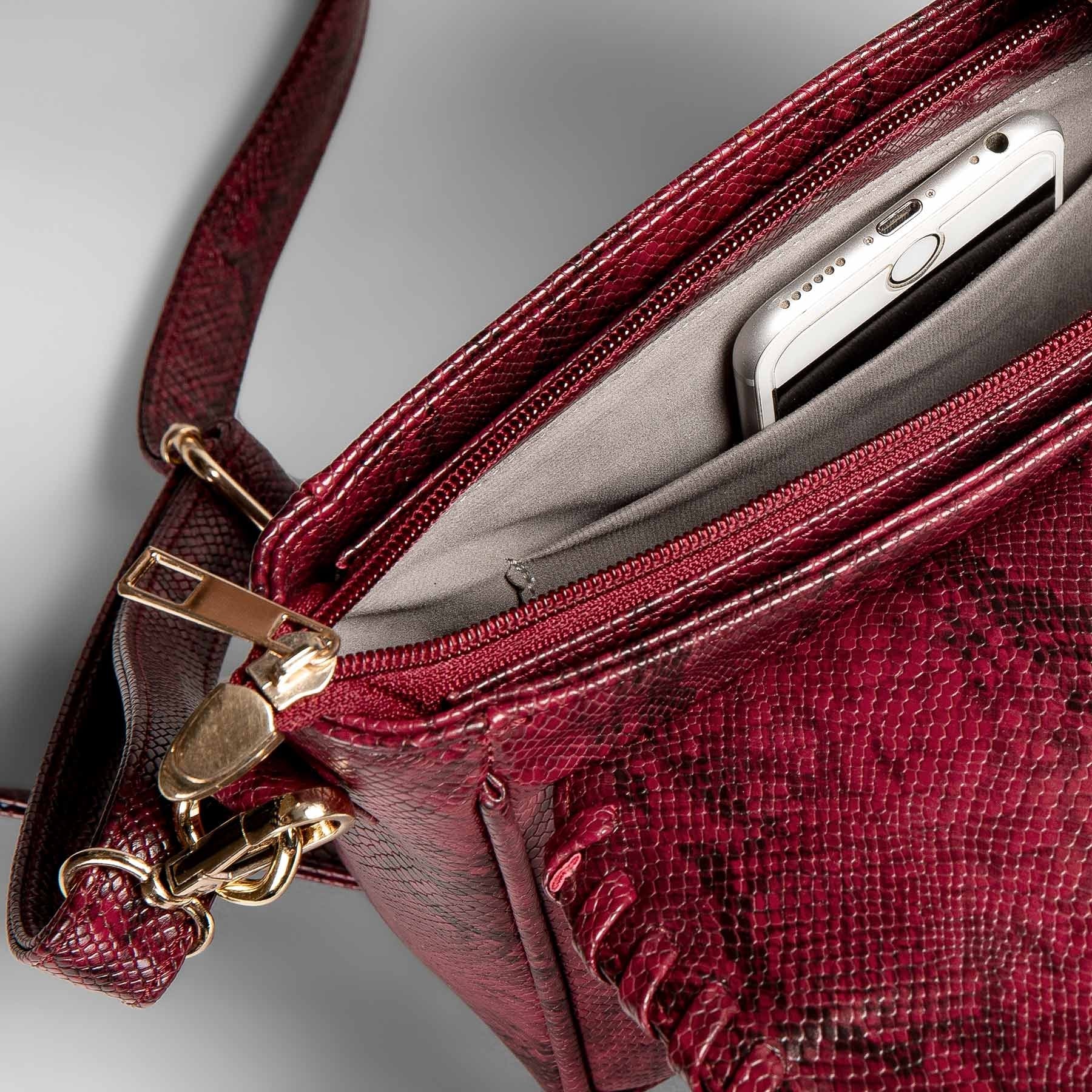 Crimson Textured Tassel Sling